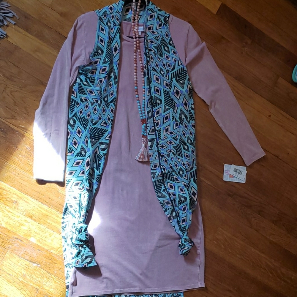 LULAROE DEBBIE DRESS AND JOY OUTFIT